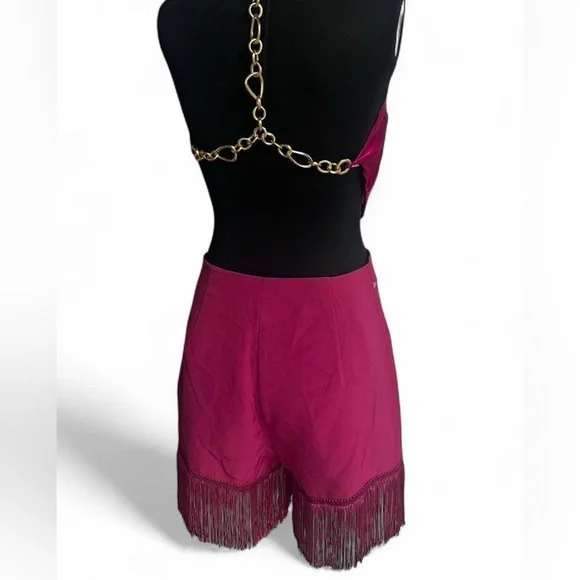 Sincerely Jules high-rise pink fringe shorts - Picture 4 of 6